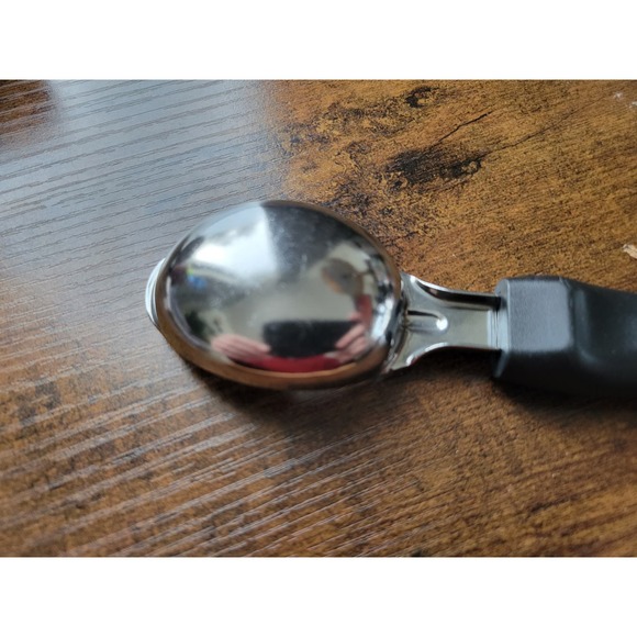Stainless Steel Ice Cream Scoop w/Black Plastic Grip Handle - Picture 6 of 7